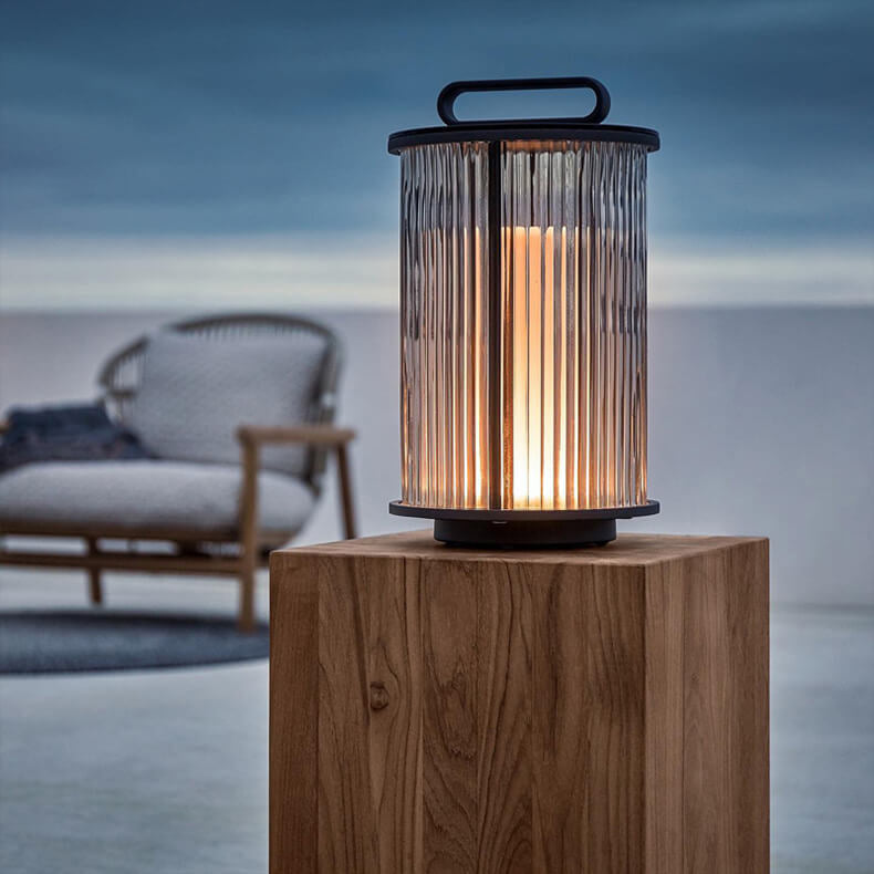 Modern Stainless Steel Glass Column LED Outdoor Waterproof Garden Lamp