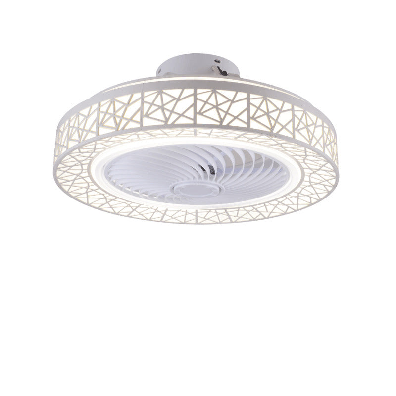 Modern Luxury Round Lace Ceiling Fan Light - LED Flush Mount Fixture