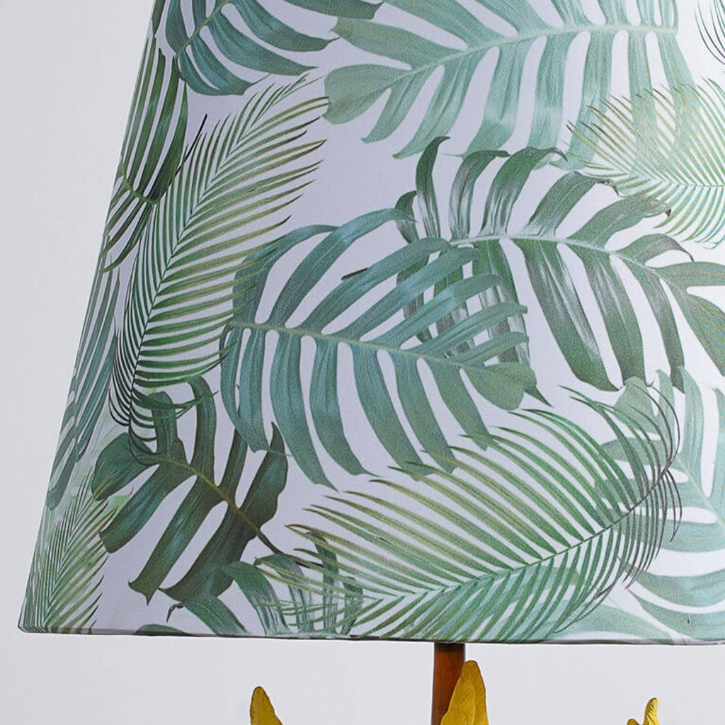 Nordic Leaf Fabric Resin Bird Design 1-Light Table Lamp - Modern Scandinavian Home Decor, Stylish Accent Lighting for Living Room, Bedroom, and Office, Unique Bird Motif, Contemporary Lamp Shade, Artisan Table Lighting Solutions