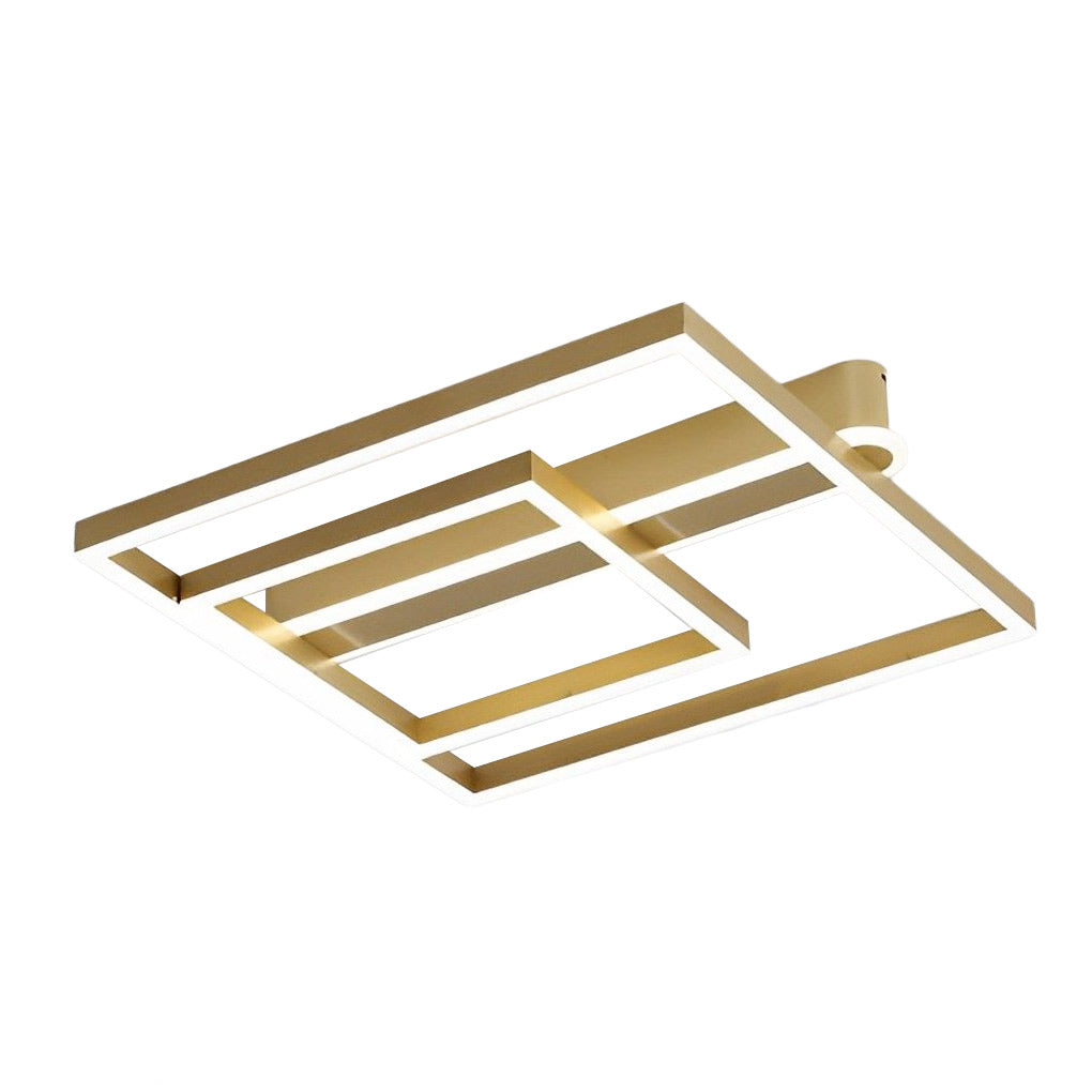 Square Double Frame LED Ceiling Light - Modern Nordic Design - Aluminum Fixture - Creative Lighting Solution