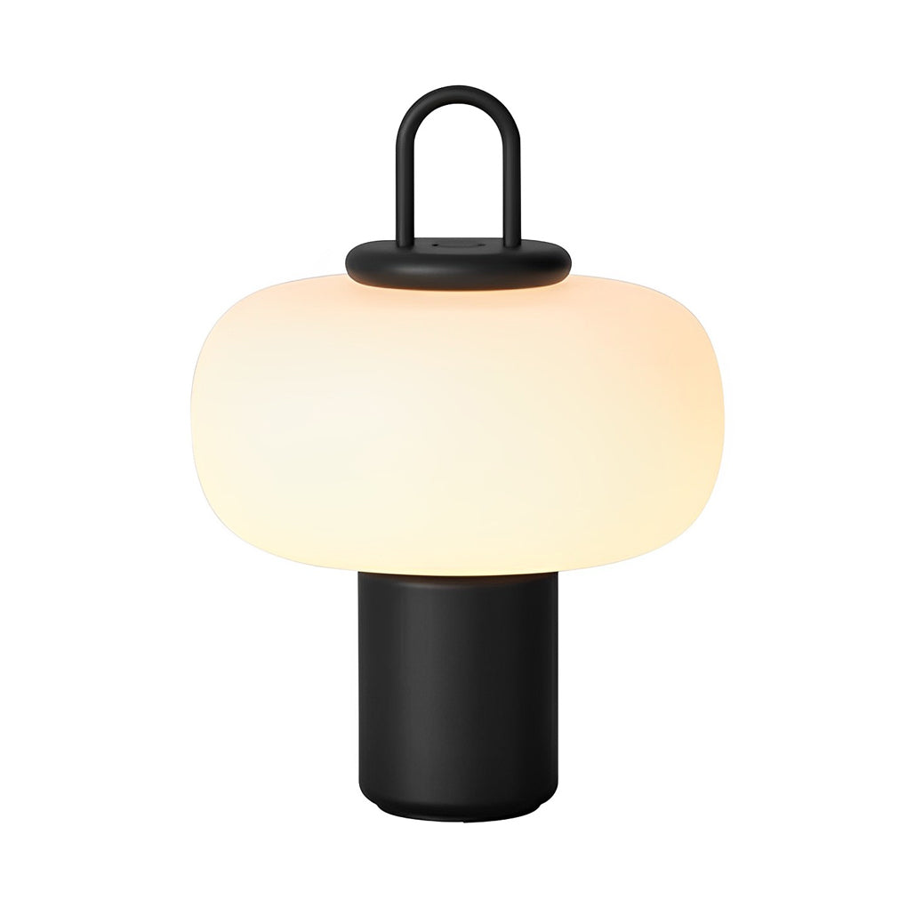 Modern Milk Glass Orb Table Lamp - Portable LED Ambient Lighting for Home Decor