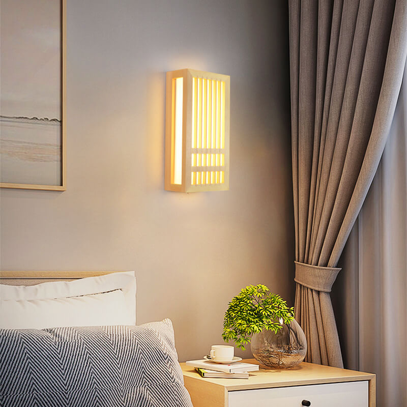 Modern Minimalist Solid Wood Acrylic LED Wall Sconce for Living Room