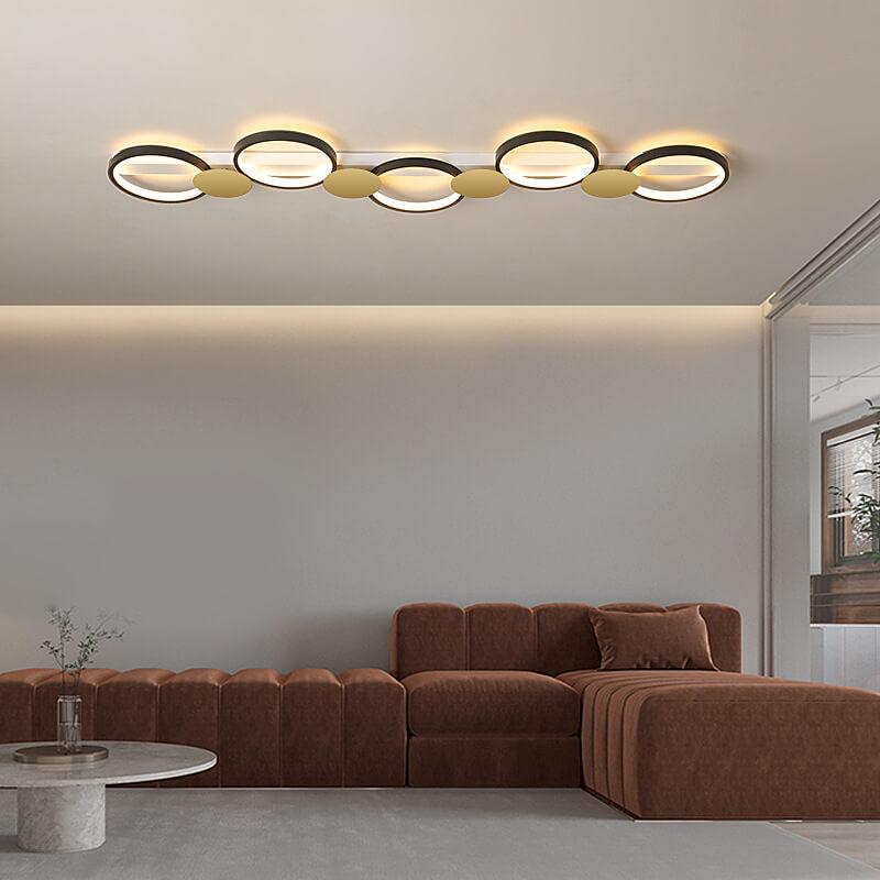 Modern Circle LED Flush Mount Track Light - 3/4/5 Light Fixture for Home, Office, and Retail Lighting