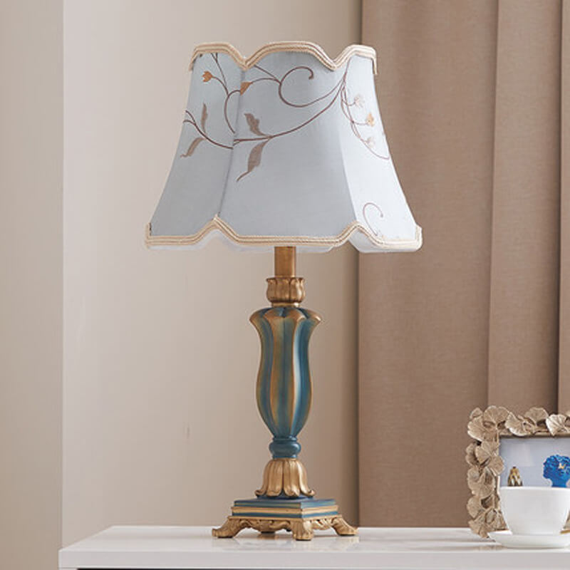 Round Fabric Resin Base Classical 1-Light Table Lamp, Modern Lighting Fixture, Home Decor Table Lamp, Elegant Nightstand Lamp, Living Room Lighting, Bedroom Lamps, Decorative Accent Lamp, Stylish Resin Base, Versatile Table Light for Any Room