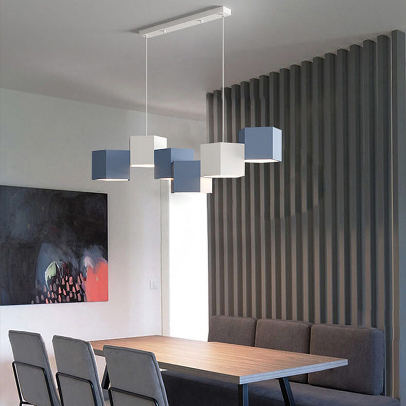 Modern Square Geometric Iron LED Macaron Chandelier  

Illuminate your space with this striking modern chandelier featuring a unique square geometric design. Crafted from durable iron with vibrant macaron-colored LED lights, it offers a perfect blend of f