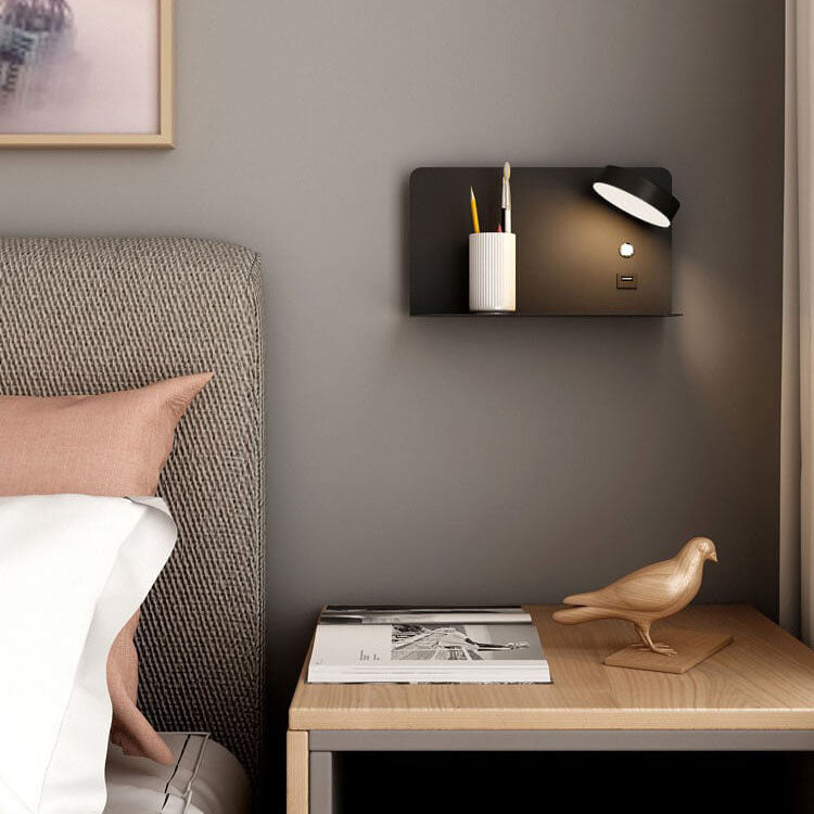 Modern Iron Square LED Wall Sconce - USB Rechargeable Lamp