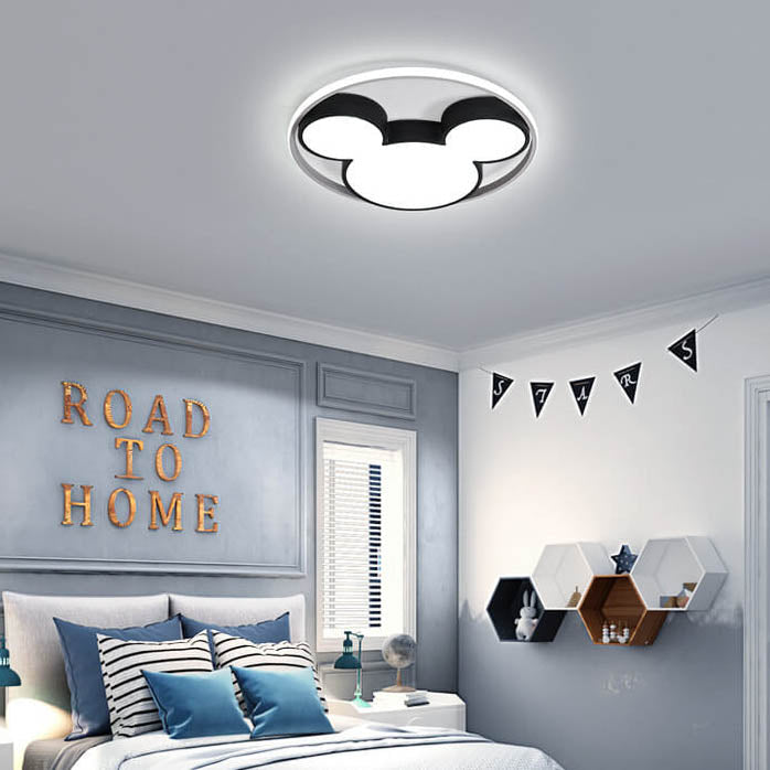 Cartoon Mouse LED Flush Mount Ceiling Light for Kids Room, Adorable Mouse Ceiling Fixture, Childrens Bedroom Lighting, Cute Animal Light, Nursery Decor, Energy Efficient LED, Playful Ceiling Lamp, Child-Friendly Light Fixture