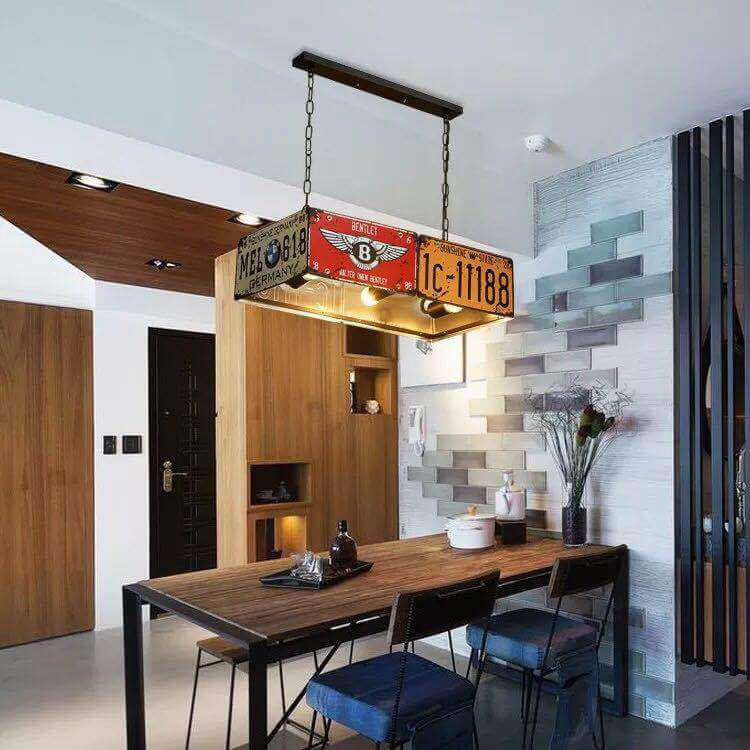 Contemporary Industrial Chandelier Metal 3/5 Light for Living Room