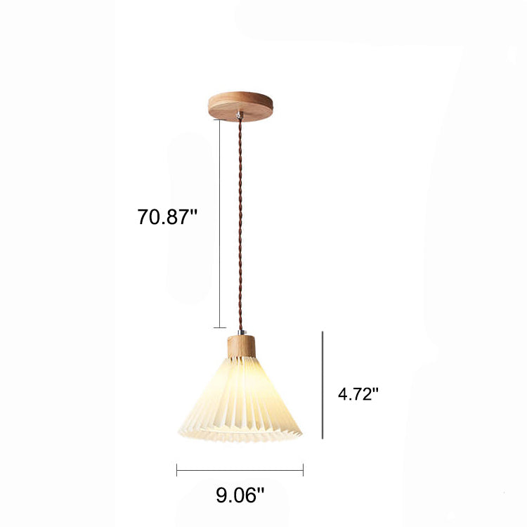 Nordic Minimalist Pleated Shade Pendant Light 1-Light Fixture