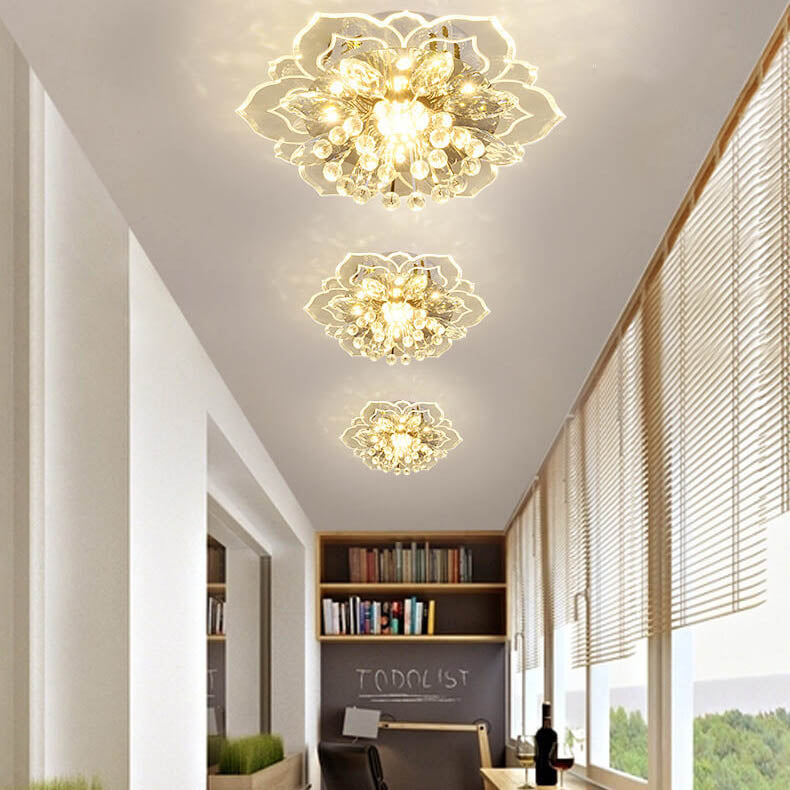 Modern Crystal Flower LED Flush Mount Ceiling Light  

Illuminate your space with this elegant modern crystal flower-shaped ceiling light. Featuring energy-efficient LED technology, it enhances any room with its stylish design and beautiful crystal finish