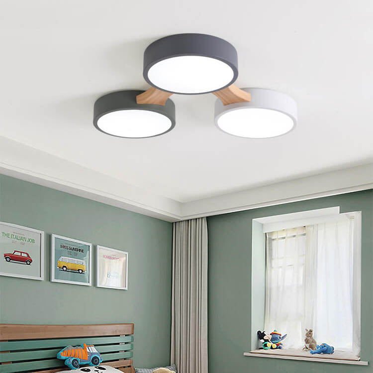 Modern Macaron Circle LED Flush Mount Ceiling Light - 3/4/5/8 Light Options, Stylish LED Fixture for Home Decor, Energy Efficient Ceiling Lighting