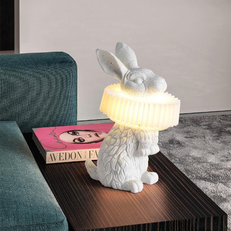Modern Creative Resin Rabbit LED 1-Light Table Lamp, Cute Bunny Design for Bedroom, Stylish Nightstand Lighting, Unique Home Decor, Contemporary Desk Light, Animal-Inspired Table Lamp, Eco-Friendly LED Illumination, Decorative Gift for Kids and Adults
