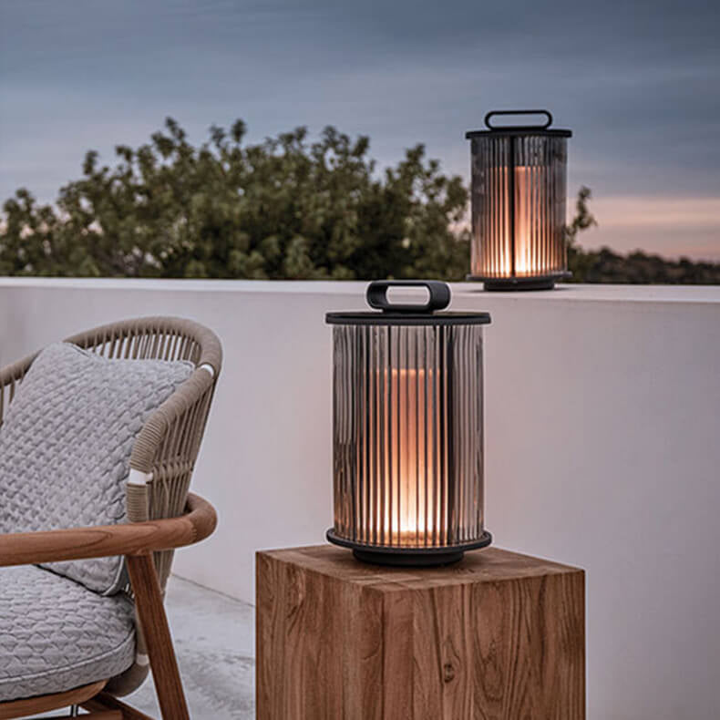 Modern Stainless Steel Glass Column LED Outdoor Waterproof Garden Lamp