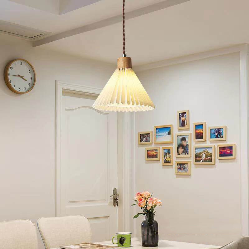 Nordic Minimalist Pleated Shade Pendant Light 1-Light Fixture