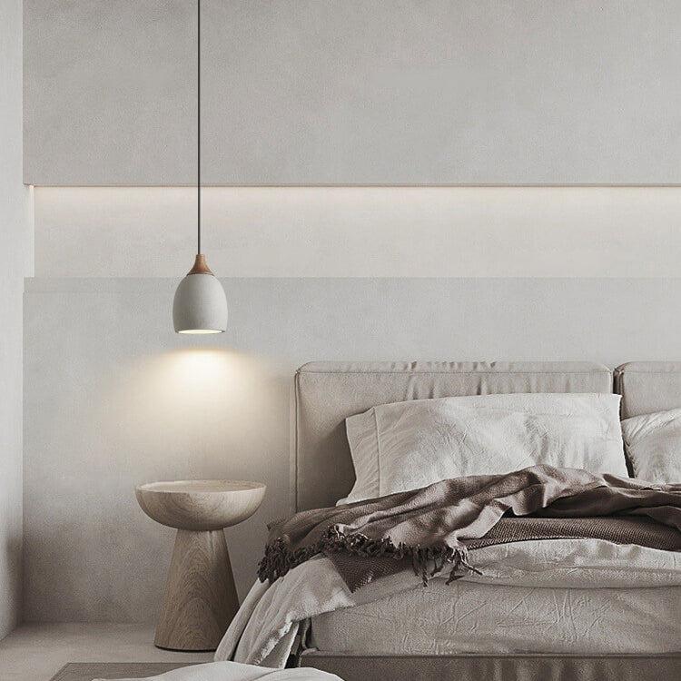 Minimalist Cement Dome Pendant Light - 1-Light Industrial Ceiling Fixture