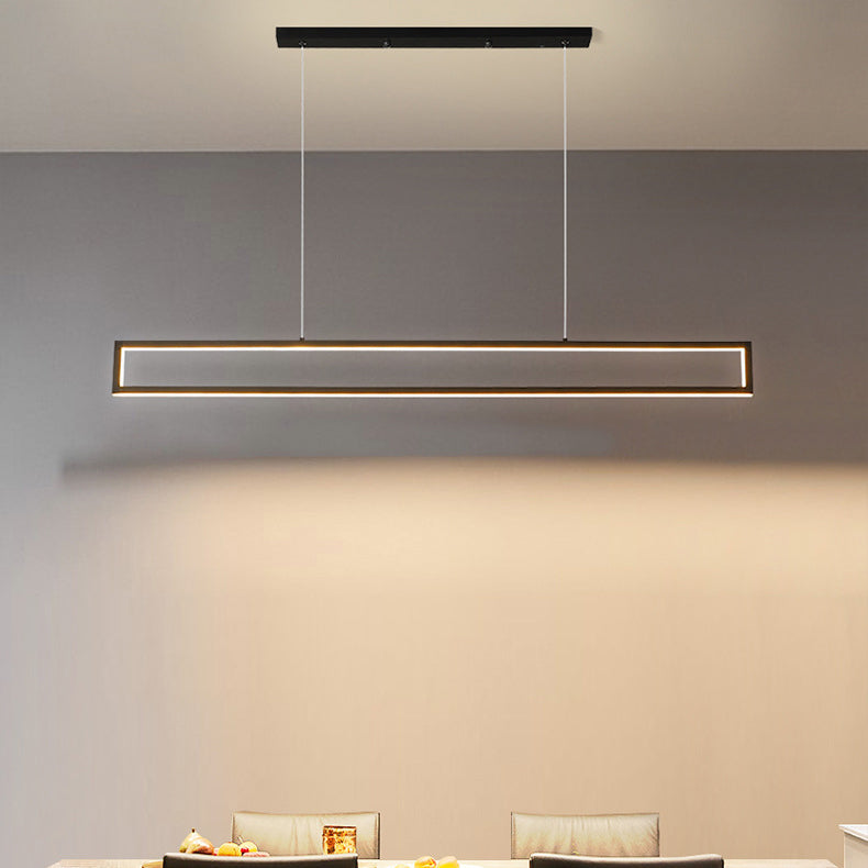 Modern Minimalist Long LED Chandelier – Sleek Lighting Fixture for Dining Room & Living Space