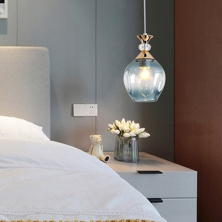 Contemporary Nordic Gradient Glass Orb 1/3 Light Island Chandelier for Living Room