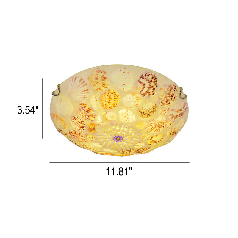 Mediterranean Shell Art LED Flush Mount Ceiling Light