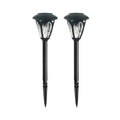 Modern Black Solar Lawn Lights - 2-Pack Smart LED Outdoor Lighting