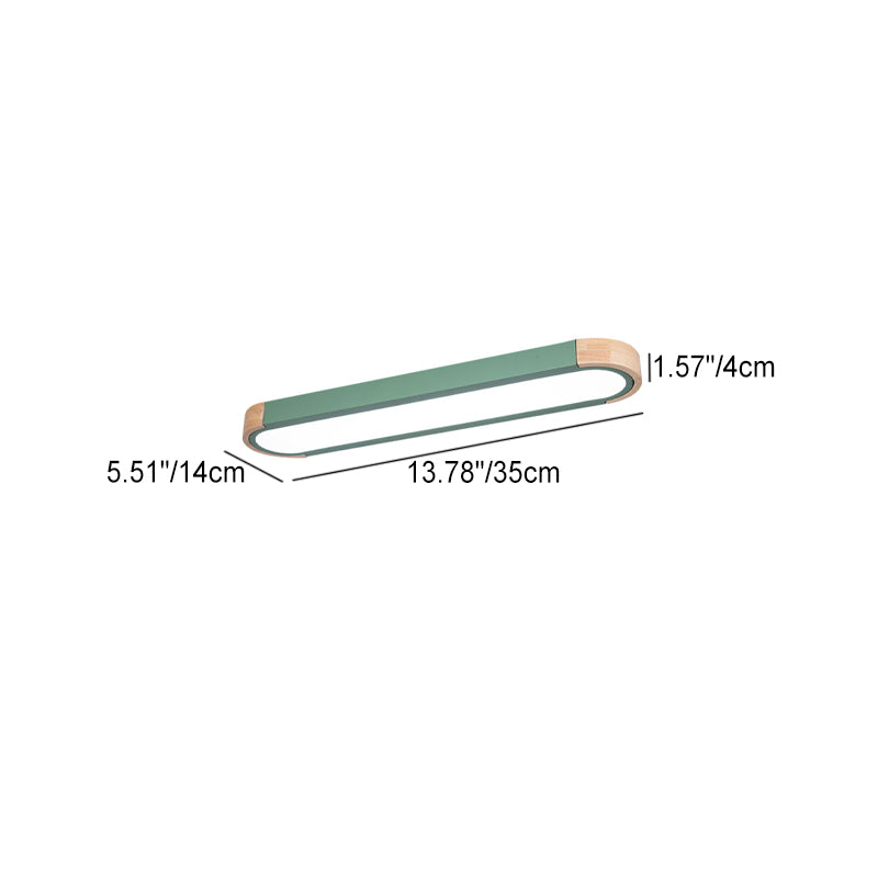 Contemporary Scandinavian Long Oval Iron Log Acrylic LED Flush Mount Ceiling Light for Bedroom