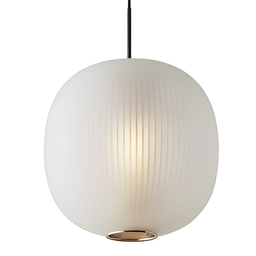 Round Lantern Glass LED Pendant Light - Modern Ceiling Hanging Fixture
