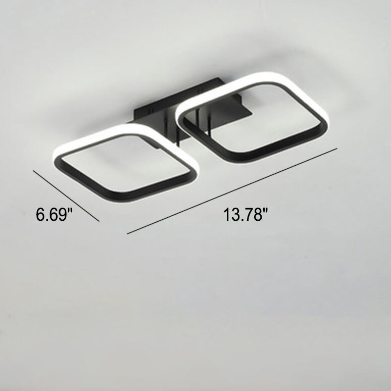 Nordic Simple LED Semi-Flush Mount Light - Modern Square Design