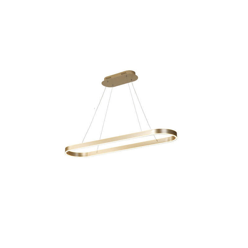 Modern Minimalist Oval Aluminum LED Chandelier - Light Luxury Lighting Fixture