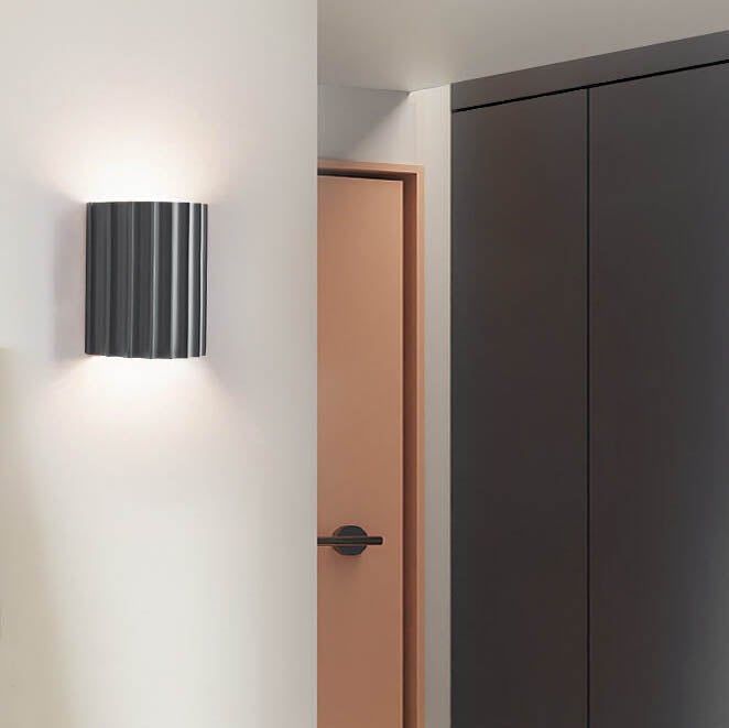 Macaron Resin Striped Half Cylinder Wall Sconce Lamp - 1-Light Decorative Fixture for Home and Office Lighting