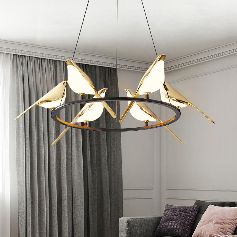 Nordic Acrylic LED Bird Chandelier - 1/3/6 Light Pendant Fixture