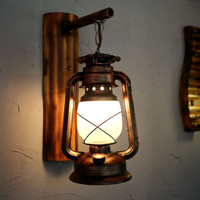 Vintage Horse Lantern Wall Sconce - 1-Light Iron Lamp, Rustic Home Decor, Equestrian Lighting, Antique-Style Indoor Fixture