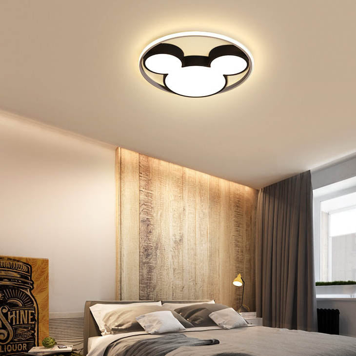 Cartoon Mouse LED Flush Mount Ceiling Light for Kids Room, Adorable Mouse Ceiling Fixture, Childrens Bedroom Lighting, Cute Animal Light, Nursery Decor, Energy Efficient LED, Playful Ceiling Lamp, Child-Friendly Light Fixture