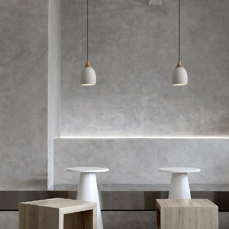 Minimalist Cement Dome Pendant Light - 1-Light Industrial Ceiling Fixture
