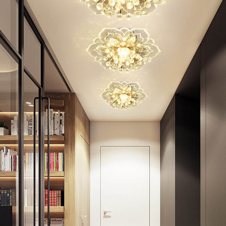 Modern Crystal Flower LED Flush Mount Ceiling Light  

Illuminate your space with this elegant modern crystal flower-shaped ceiling light. Featuring energy-efficient LED technology, it enhances any room with its stylish design and beautiful crystal finish