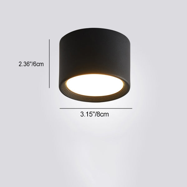 Modern Minimalist LED Flush Mount Ceiling Light - Cylinder Aluminum & Acrylic for Hallways