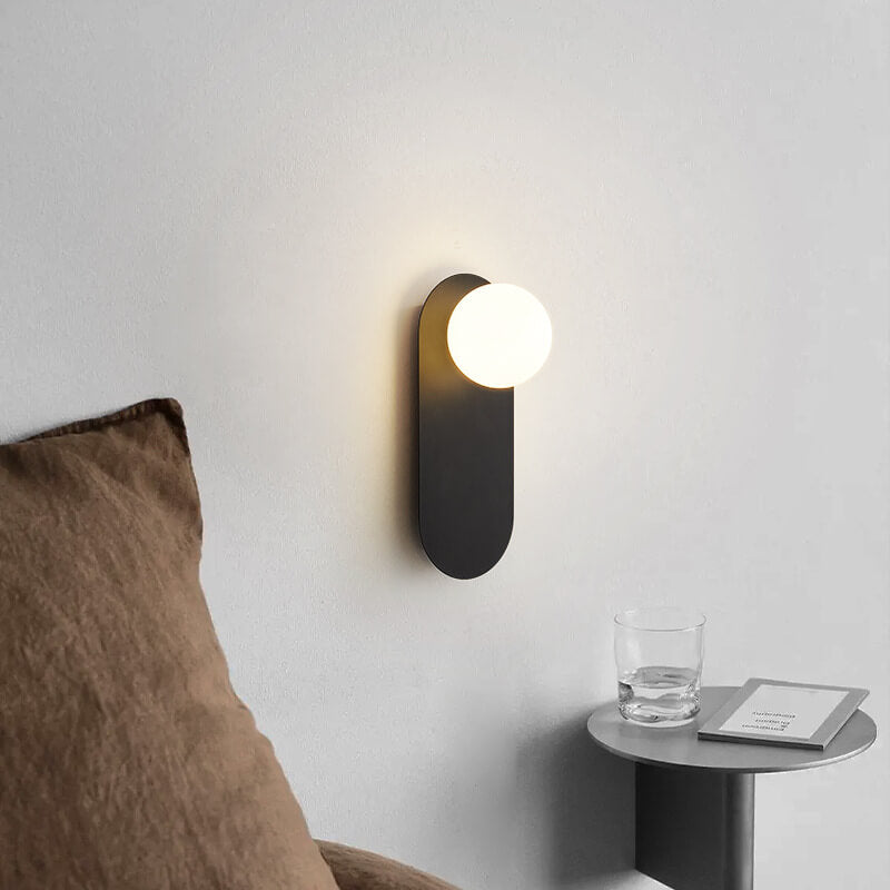 Nordic Minimalist Glass Wall Sconce Lamp - 1-Light Design for Elegant Home Lighting