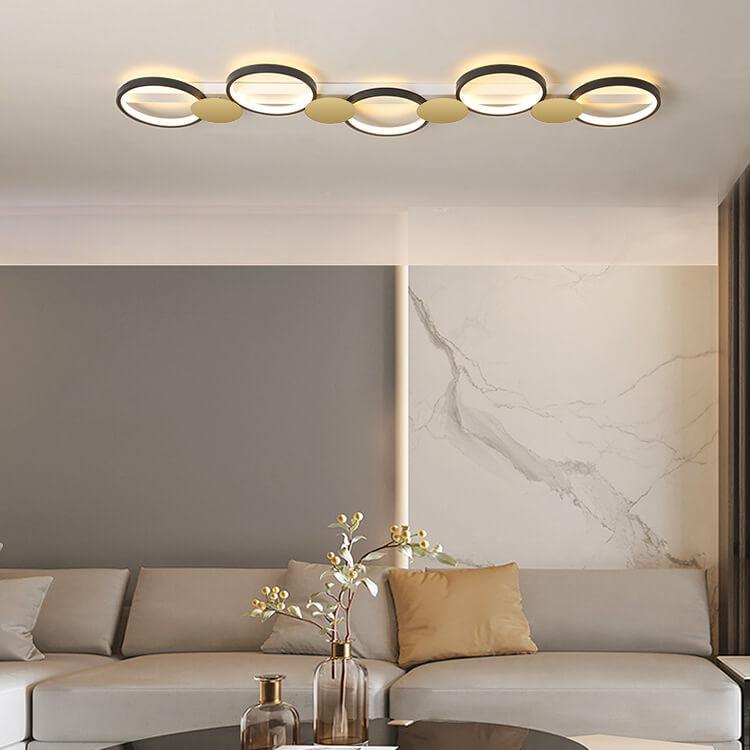Modern Circle LED Flush Mount Track Light - 3/4/5 Light Fixture for Home, Office, and Retail Lighting