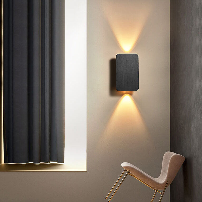 Nordic Minimalist Aluminum LED Wall Sconce - 2-Light Rectangular Flat Panel