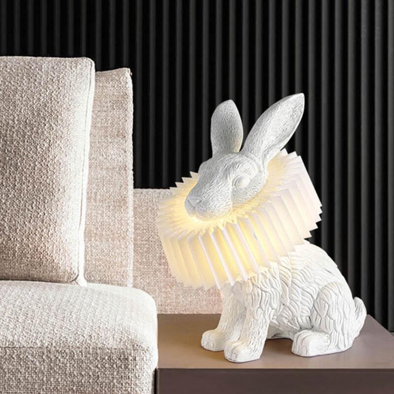 Modern Creative Resin Rabbit LED 1-Light Table Lamp, Cute Bunny Design for Bedroom, Stylish Nightstand Lighting, Unique Home Decor, Contemporary Desk Light, Animal-Inspired Table Lamp, Eco-Friendly LED Illumination, Decorative Gift for Kids and Adults