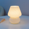 Retro Glass Mushroom LED Night Light Table Lamp