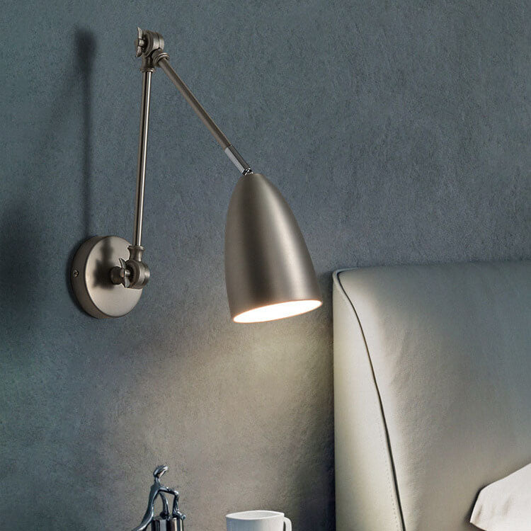 Retro Industrial Swing Arm Wall Sconce Lamp - 1-Light Rotating Iron Design