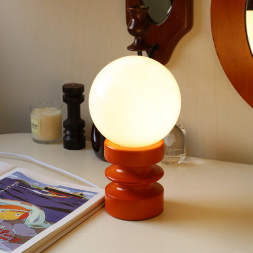 Vintage Orange Solid Glass 1-Light Table Lamp, Mid-Century Modern Lighting, Retro Home Decor, Warm Ambient Light for Living Room, Unique Desk Lamp, Artisanal Glass Table Lamp, Stylish Nightstand Light, Vintage-Inspired Lighting, Handcrafted Glass Lampshad