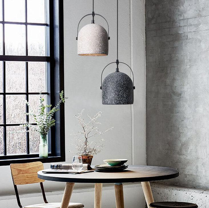 Nordic Creative Cement Pendant Light - 1-Light Cylinder Fixture