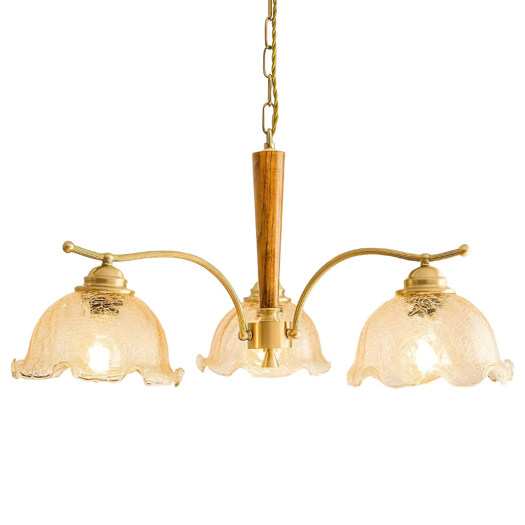 3 Light Cracked Glass Retro Pendant Chandelier Ceiling Lamp