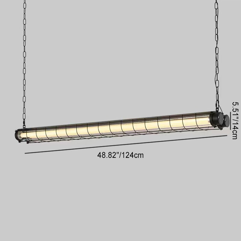 Contemporary Industrial Acrylic 1/2 Light Island Chandelier for Dining Room
