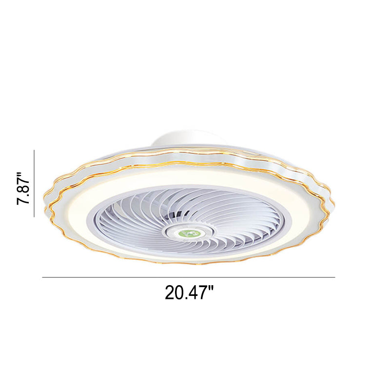 Modern Round Flower LED Flush Mount Ceiling Fan Light