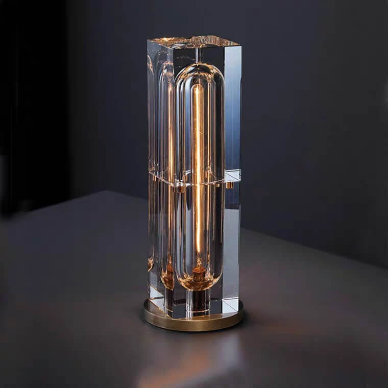 Modern Crystal Geometric 1-Light Table Lamp for Home Decor