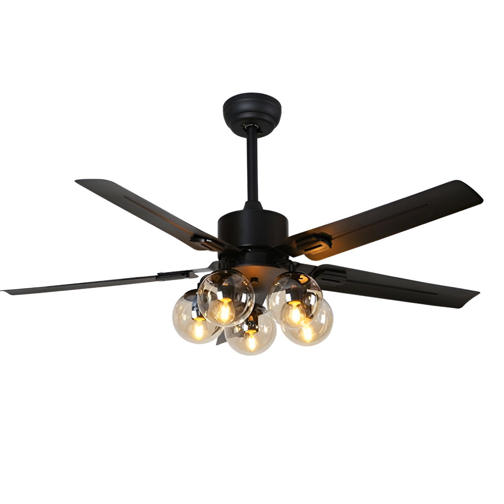 42 Inch 5-Light Nordic Flush Mount Ceiling Fan with Remote Control - Silent Operation