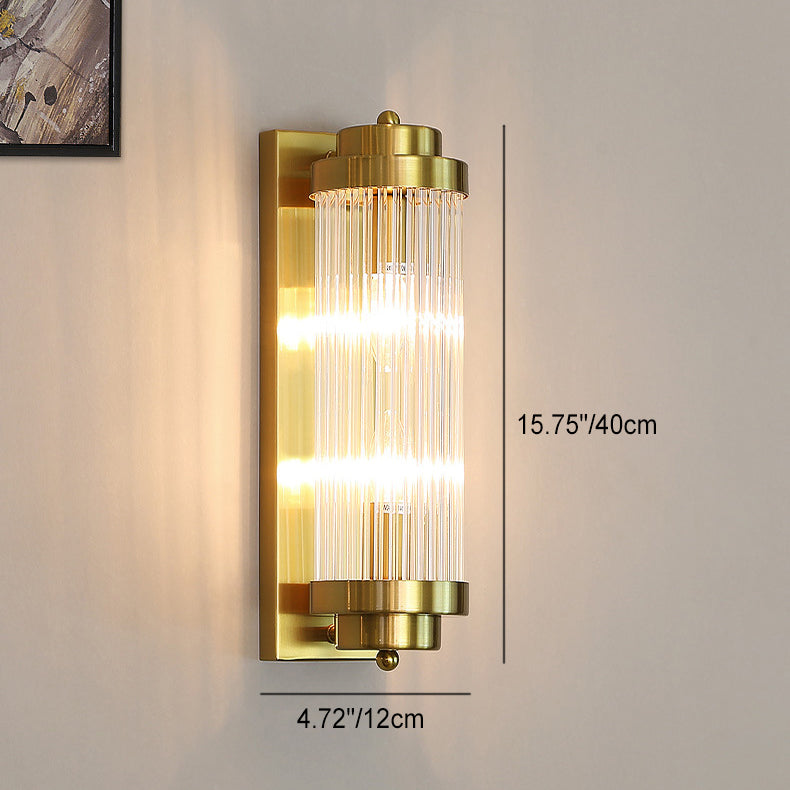 Traditional European Iron Glass Wall Sconce - 2-Light Lamp for Living Room