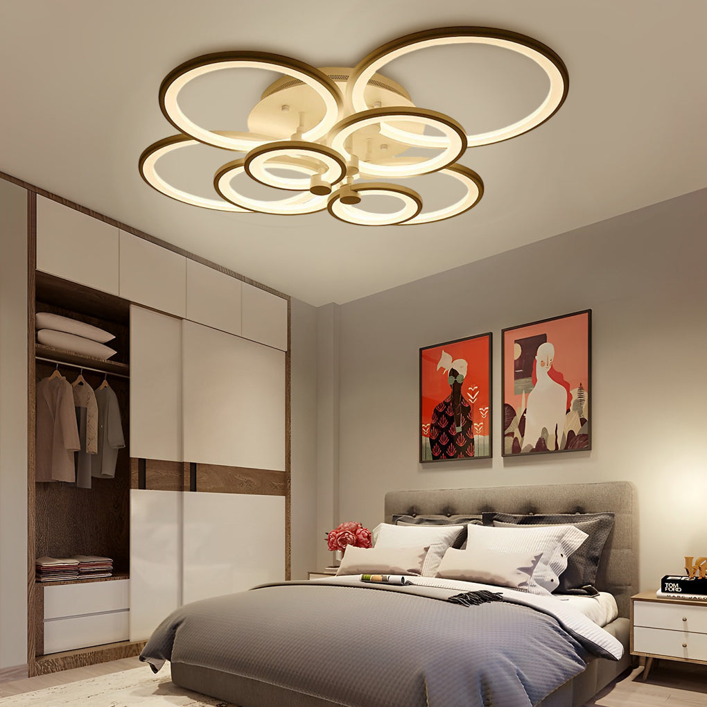 Multi Circles Dimmable LED Ceiling Light Flush Mount Modern Lighting