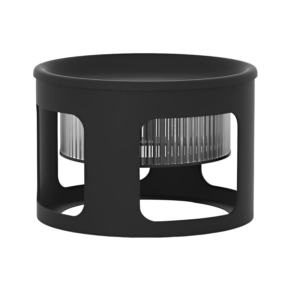 Round Table Lamp with Solar-Powered LED Under-Table Lighting for Outdoor Use
